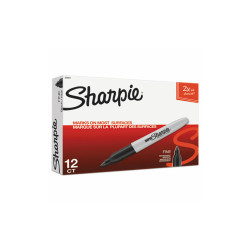Sharpie® Super Permanent Marker, Fine Bullet Tip, Black, Dozen 33001