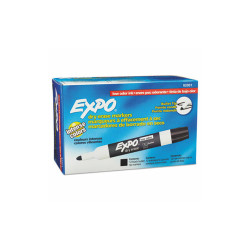 EXPO® Low-Odor Dry-Erase Marker, Medium Bullet Tip, Black, Dozen 82001