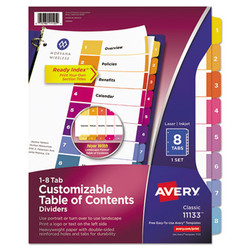 Avery® INDEX,BNDR,LTR,8/ST,AST 11133