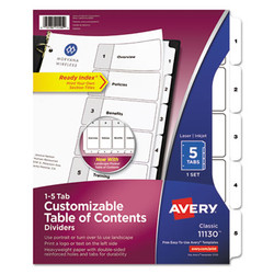 Avery® INDEX,BNDR,LTR,5/ST,WH 11130