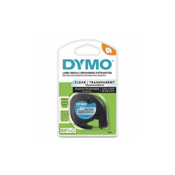 DYMO® Letratag Plastic Label Tape Cassette, 0.5" X 13 Ft, Clear 16952