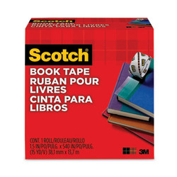 Scotch® Book Tape, 3" Core, 1.5" X 15 Yds, Clear 845-150