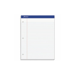 Ampad® Double Sheet Pads, Wide/legal Rule, 100 White 8.5 X 11.75 Sheets 20-244