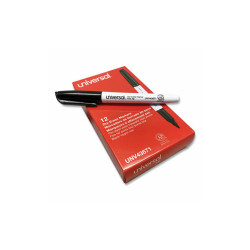 Universal™ Pen Style Dry Erase Marker, Fine Bullet Tip, Black, Dozen UNV43671