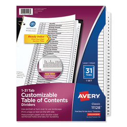 Avery® INDEX,BNDR,LTR,31/ST,WH 11128