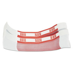 Pap-R Products Currency Straps, Red, $500 In $5 Bills, 1000 Bands/pack 400500