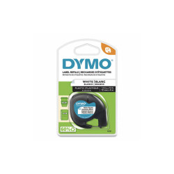 DYMO® Letratag Plastic Label Tape Cassette, 0.5" X 13 Ft, White 91331