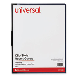 Universal® COVER,REPORT,30SHT,5PK,BK UNV20515