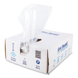 Inteplast Group Food Bags, 22 Qt, 1 Mil, 10" X 24", Clear, 500/carton PB100824