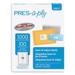 PRES-a-ply® LABEL,ADDRESS,2X4,1M/BX 30603