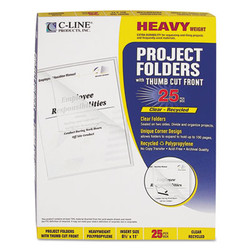 C-Line® Poly Project Folders, Letter Size, Clear, 25/box 62127