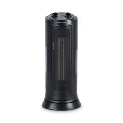 Alera® Mini Tower Ceramic Heater, 1,500 W, 7.37 x 7.37 x 17.37, Black ALEHECT17