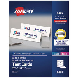 Avery® CARD,TENT,2.5X8.5,100/BX 05305