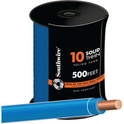 Southwire 500 Ft. 10 AWG Solid Blue THHN Electrical Wire 11598057