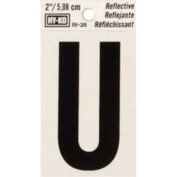 Hy-Ko Vinyl 2 In. Reflective Adhesive Letter, U RV-25/U Pack of 10