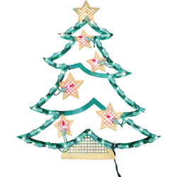 J Hofert 18 In. Pre-Lit Christmas Tree Plaque with 43 Lights 1548-T