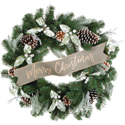 Gerson 30 In. Pine Artificial Wreath with Berries & Pine Cones 2559350DIB