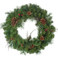 Gerson 30 In. Pine Artificial Wreath with Berries 2460420DIB