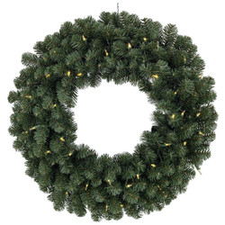 Gerson 24 In. 50-Bulb Color Changing LED Balsam Pine Prelit Wreath 1427790DIB-CC