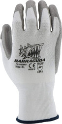 Large Barracuda White HPPE shell with grey PU dip cut protection gloves Dozen