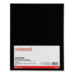 Universal® PORTFOLIO,2PCKT,LTR,25,BK UNV56416