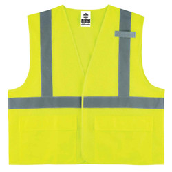 Ergodyne 21145 GloWear 8220HL ANSI High Visibility Lime Reflective Safety Vest, Hook & Loop Closure, Large/X-Large