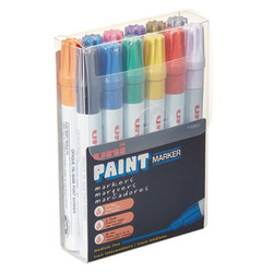 uni®-Paint Permanent Marker, Medium Bullet Tip, Assorted Colors, 12/set 63631