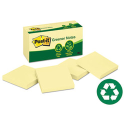 Post-it® Greener Notes NOTE,POST-IT,3X3,12/PK,YW 654-RP-YW