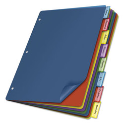 Cardinal® Poly Index Dividers, 8-Tab, 11 X 8.5, Assorted, 4 Sets 84019