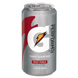 Gatorade® Thirst Quencher Can, Fruit Punch, 11.6oz Can, 24/carton QUA30903
