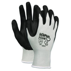 MCR™ Safety GLOVES,SEAMLSS DIP,SML,BK 9673S