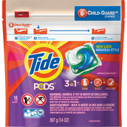 Tide Pods Spring Meadow Child-Guard Zipper Laundry Detergent (16-Count) 93120