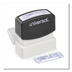 Universal® Message Stamp, Completed, Pre-Inked One-Color, Blue Ink UNV10044