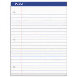 Ampad® Double Sheet Pads, Narrow Rule, 100 White 8.5 X 11.75 Sheets 20-346