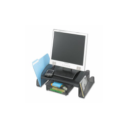 Safco® Onyx Mesh Monitor Stand, 19.25" X 11.25" X 6.25", Black 2159BL