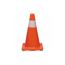 Tatco Traffic Cone, 10 X 10 X 18, Orange/silver 25500