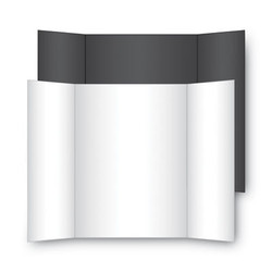 Eco Brites Two Cool Tri-Fold Poster Board, 36 X 48, Black/white, 6/carton 27135