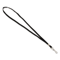 Advantus Deluxe Lanyard, Metal J-Hook Fastener, 36" Long, Black 97126