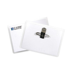 C-Line® Name Badge Kits, Top Load, 4 X 3, Clear, Combo Clip/pin, 50/box 95743