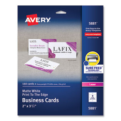 Avery® CARD,CLR LSR 8UP 20SH,WHT 05881