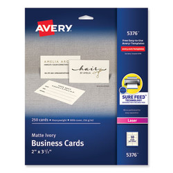 Avery® CARD,BUS,LSR,250/PK,IVY 05376