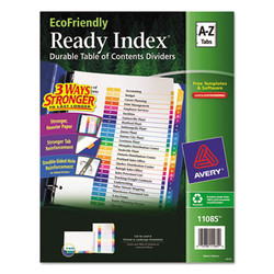 Avery® INDEX,RI,A-Z,TOC,RCY,AST 11085