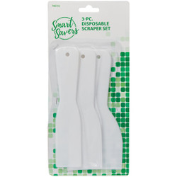 Smart Savers Plastic Disposable Putty Knife Scraper Set, (3-Piece) Pack of 12