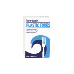 Boardwalk® Mediumweight Polystyrene Cutlery, Fork, White, 100/box BWK FORKMWPS