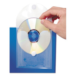 Baumgartens® CD Pocket, 1 Disc Capacity, Clear/White, 5/Pack BAU61801