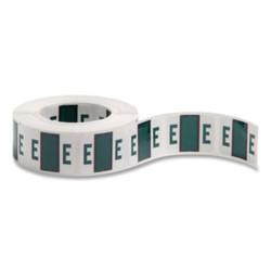 Smead A-Z Color-Coded End Tab Filing Labels, E, 1 X 1.25, White, 500/roll 67075