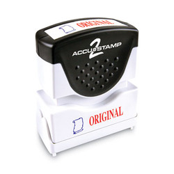 ACCUSTAMP2® Pre-Inked Shutter Stamp, Red/Blue, ORIGINAL, 1.63 x 0.5 035540