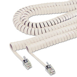 Softalk® Coiled Phone Cord, Plug/Plug, 25 ft, Beige 42260