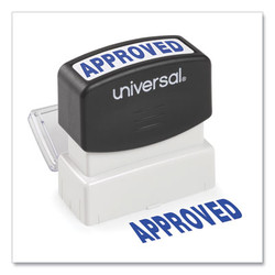 Universal® Message Stamp, Approved, Pre-Inked One-Color, Blue UNV10043
