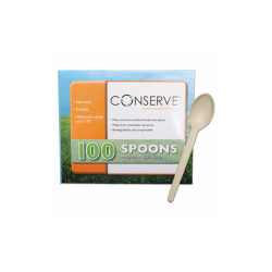 CONSERVE® Corn Starch Cutlery, Spoon, White, 100/pack 10232